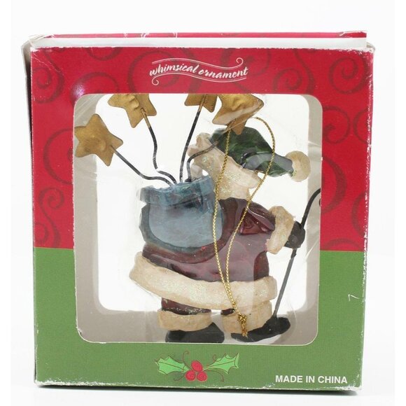 Costco Whimsical Christmas Ornament Santa Claus Stars Noel w/Box - Picture 2 of 7